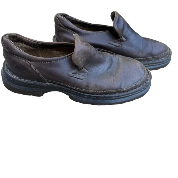 Born Men\'s Brown Leather Slip On Loafers 9.5 Casual Comfort Work Classic Shoes Born Brown Leather Slip on Casual Shoe Mens 10.5 Med Loafer  main image 2